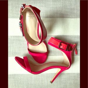 Gorgeous Red Zara Trafaluc Ankle Strap Heels